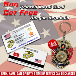US Marine Corps Printed Metal Card
