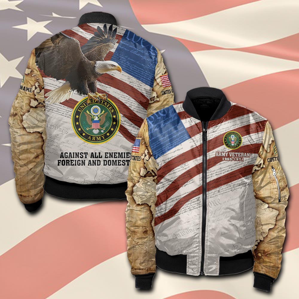 US Army, Proud Veteran - Bomber Jacket