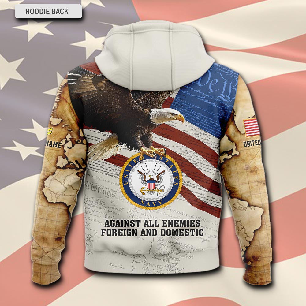 US Navy, E 2 White - Hoodie - Image 3