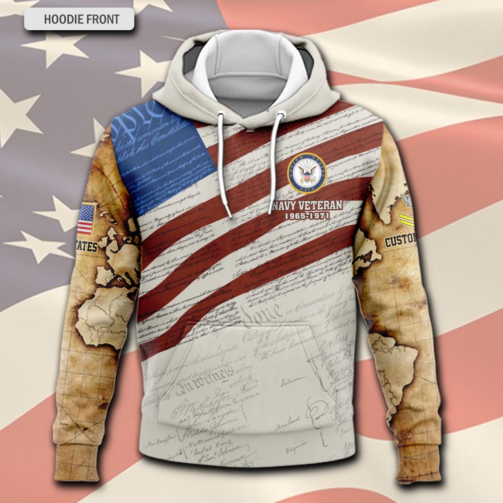 US Navy, E 2 White - Hoodie - Image 2