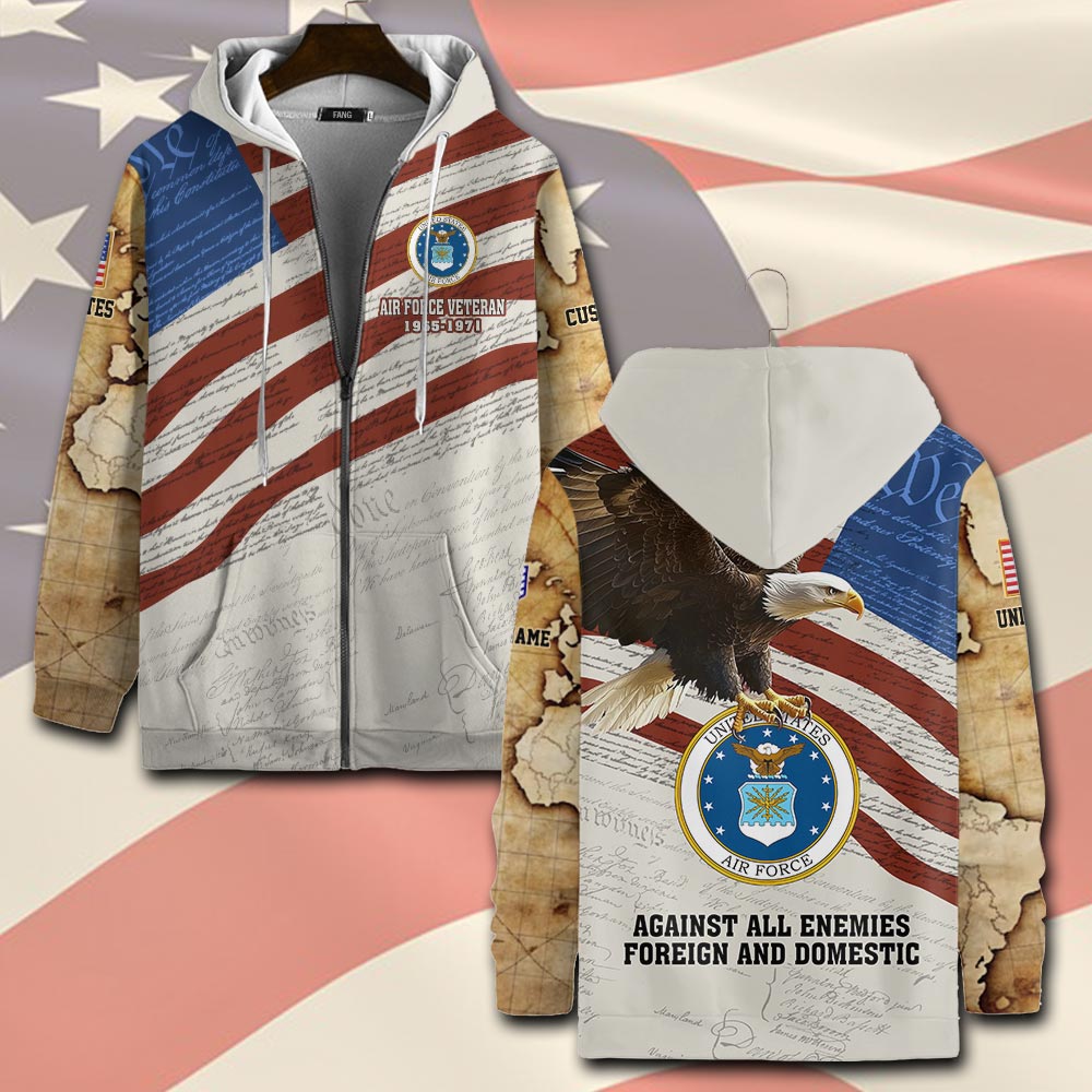 US Air Force , Proud Veteran - Zip Hoodie