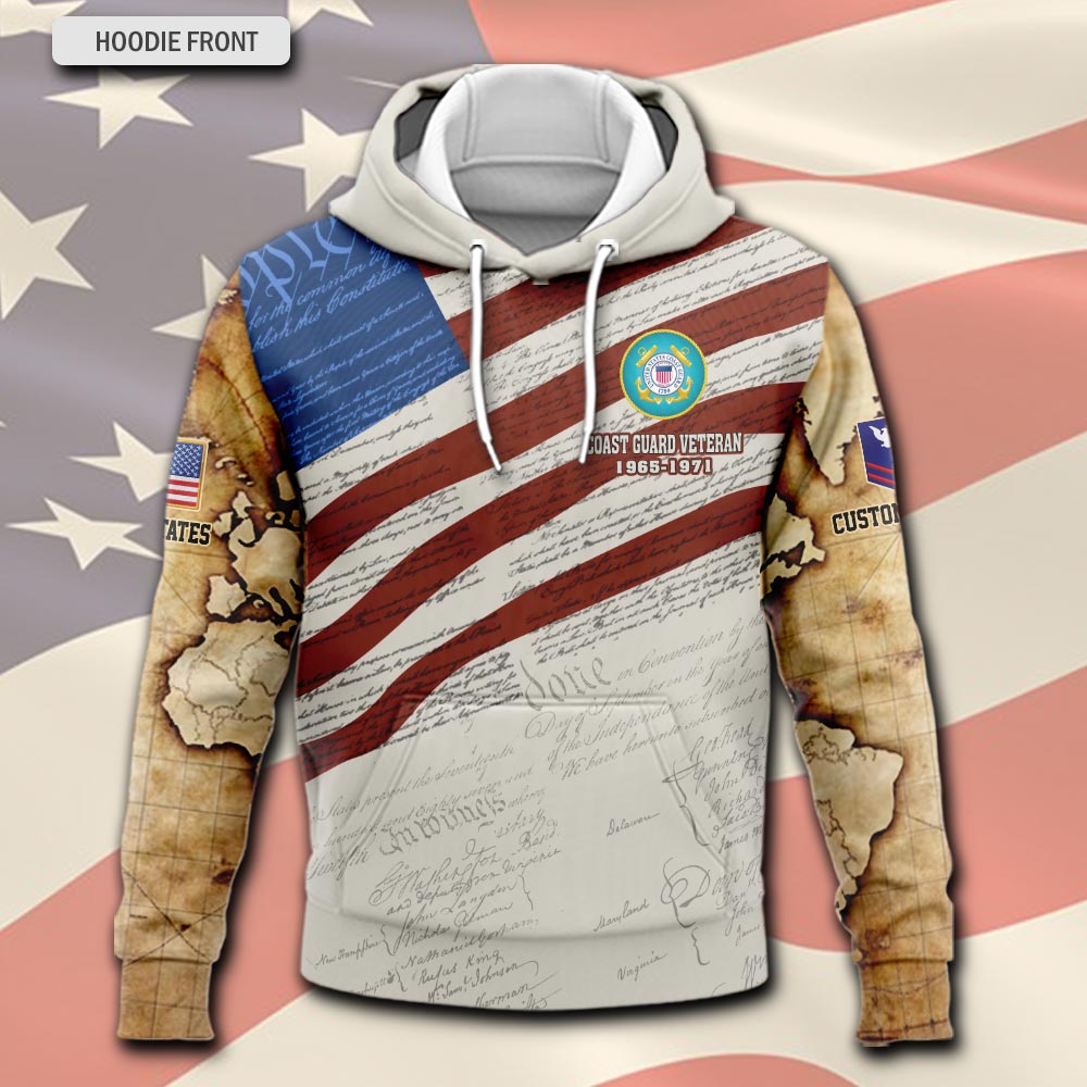 US Coast Guard, Proud Veteran - Hoodie - Image 2