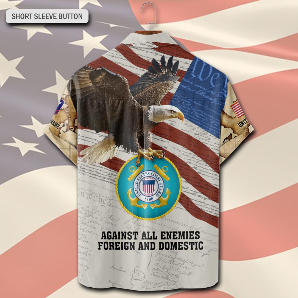 US Coast Guard, Once A Coastie, Always A Coastie - Short Sleeve Button Shirt - Image 3