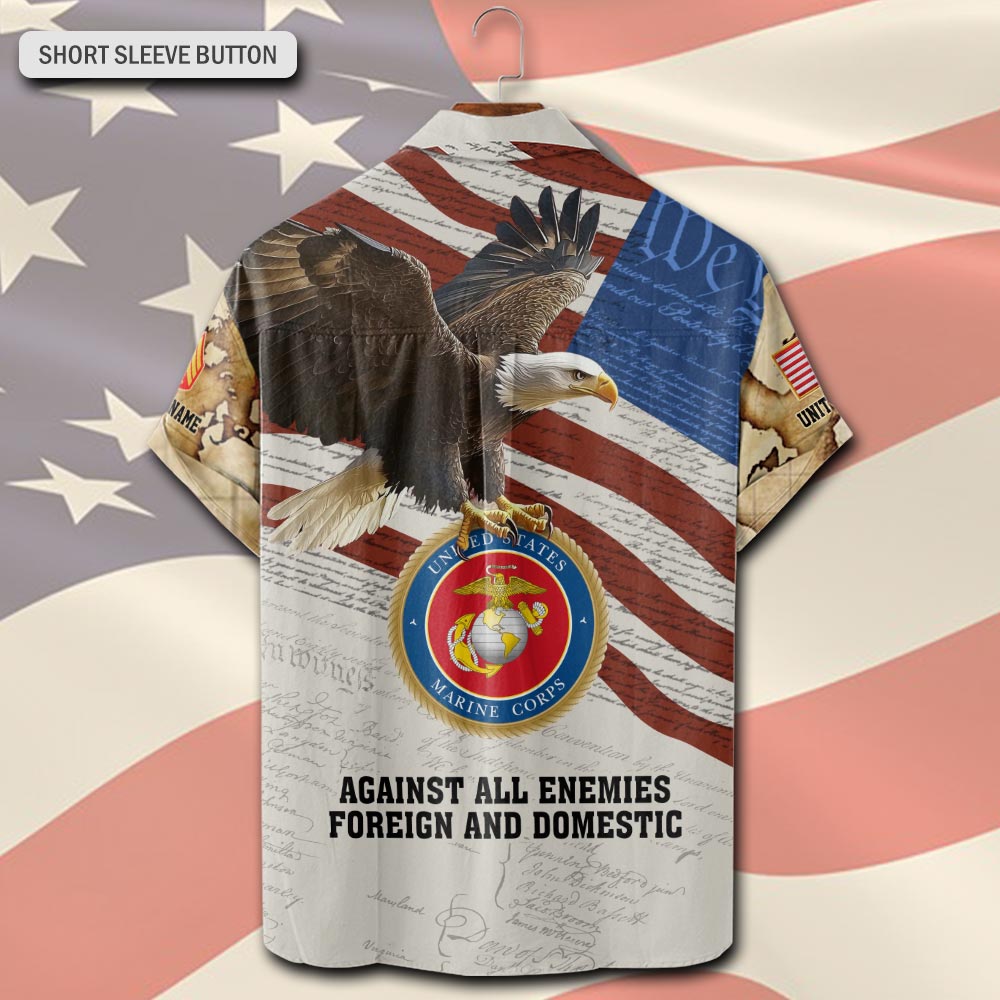 US Marine Corps, Proud To Have Served - Short Sleeve Button Shirt - Image 3