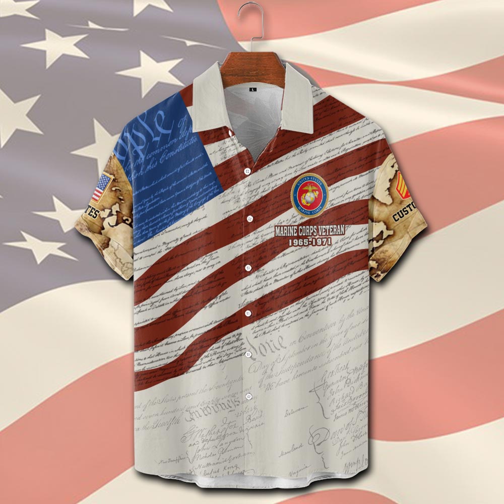 US Marine Corps, Proud To Have Served - Short Sleeve Button Shirt - Image 2