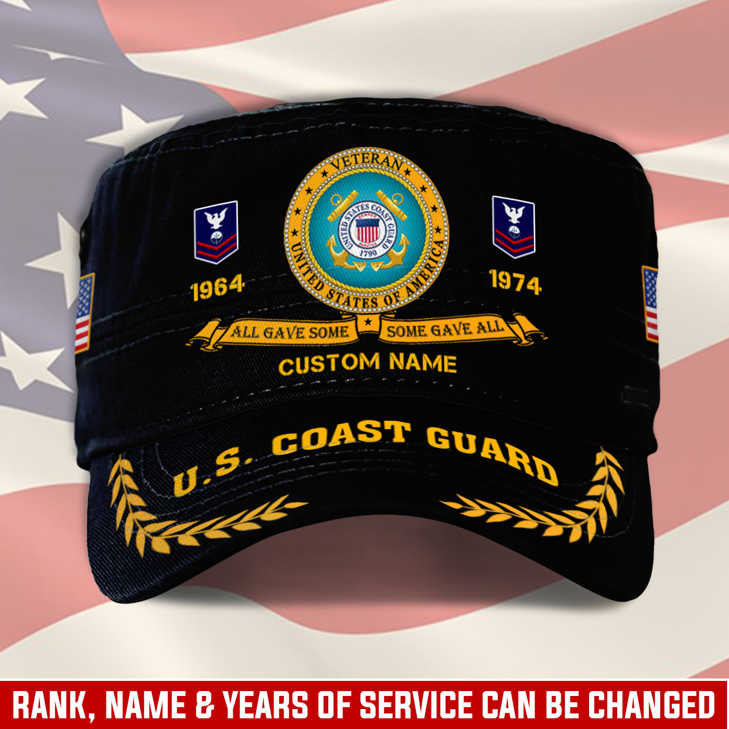 US Coast Guard, Honor, Duty, Service - Military Cap