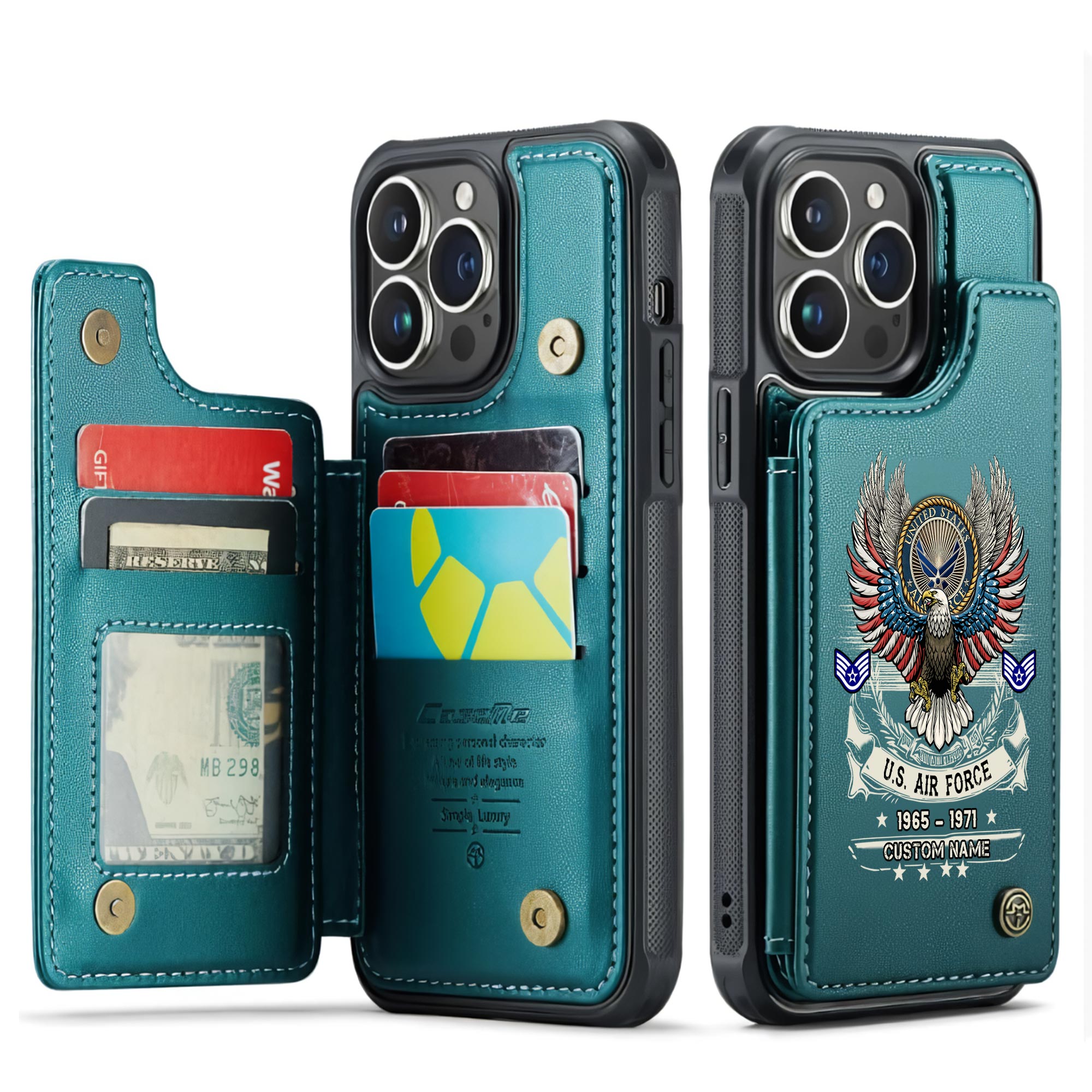 US Air Force , Land Of The Free, Because Of The Brave - Leather Flip Phone Case - Image 5