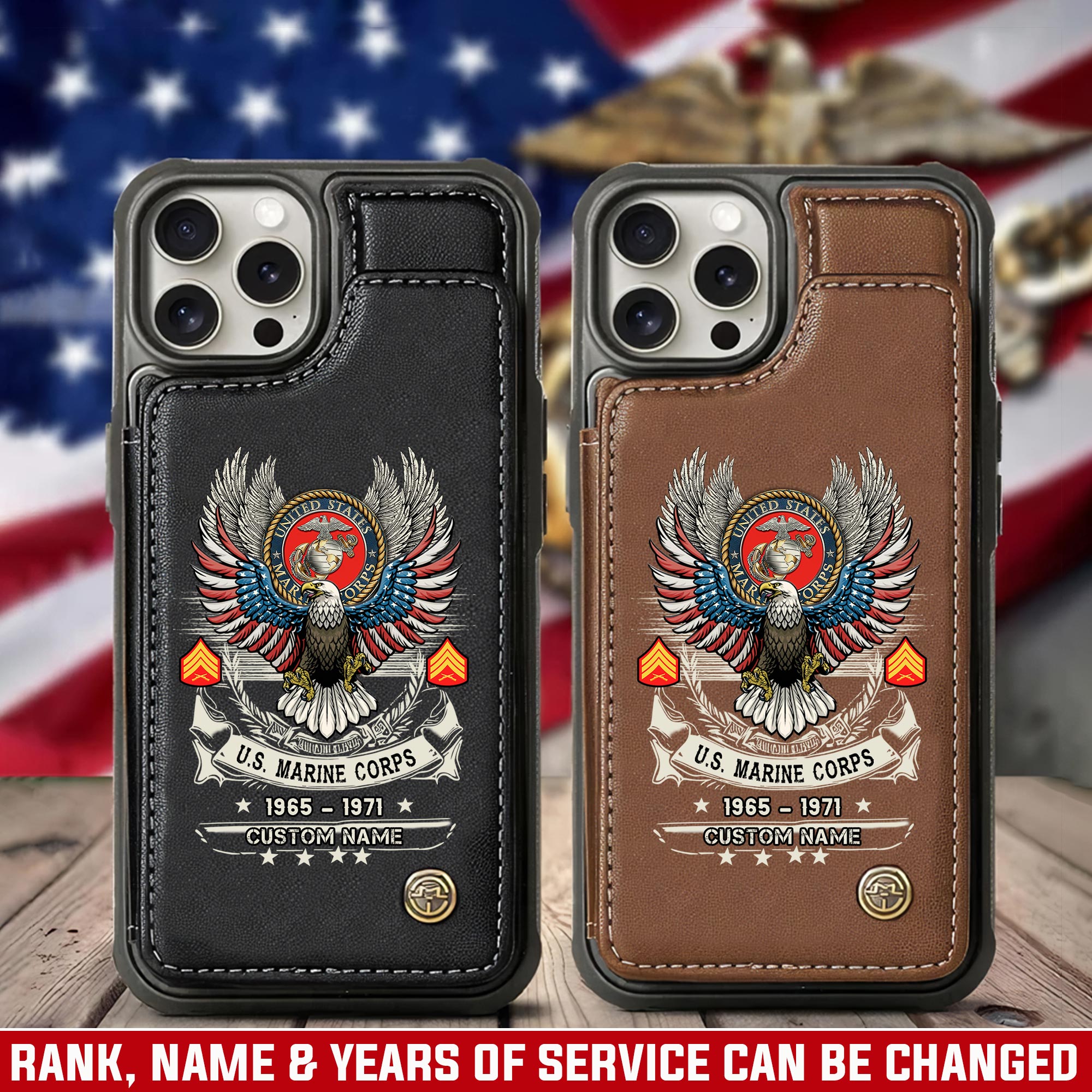 US Marine Corps, W 4 Marines Chief Warrant Officer 4 - Leather Flip Phone Case