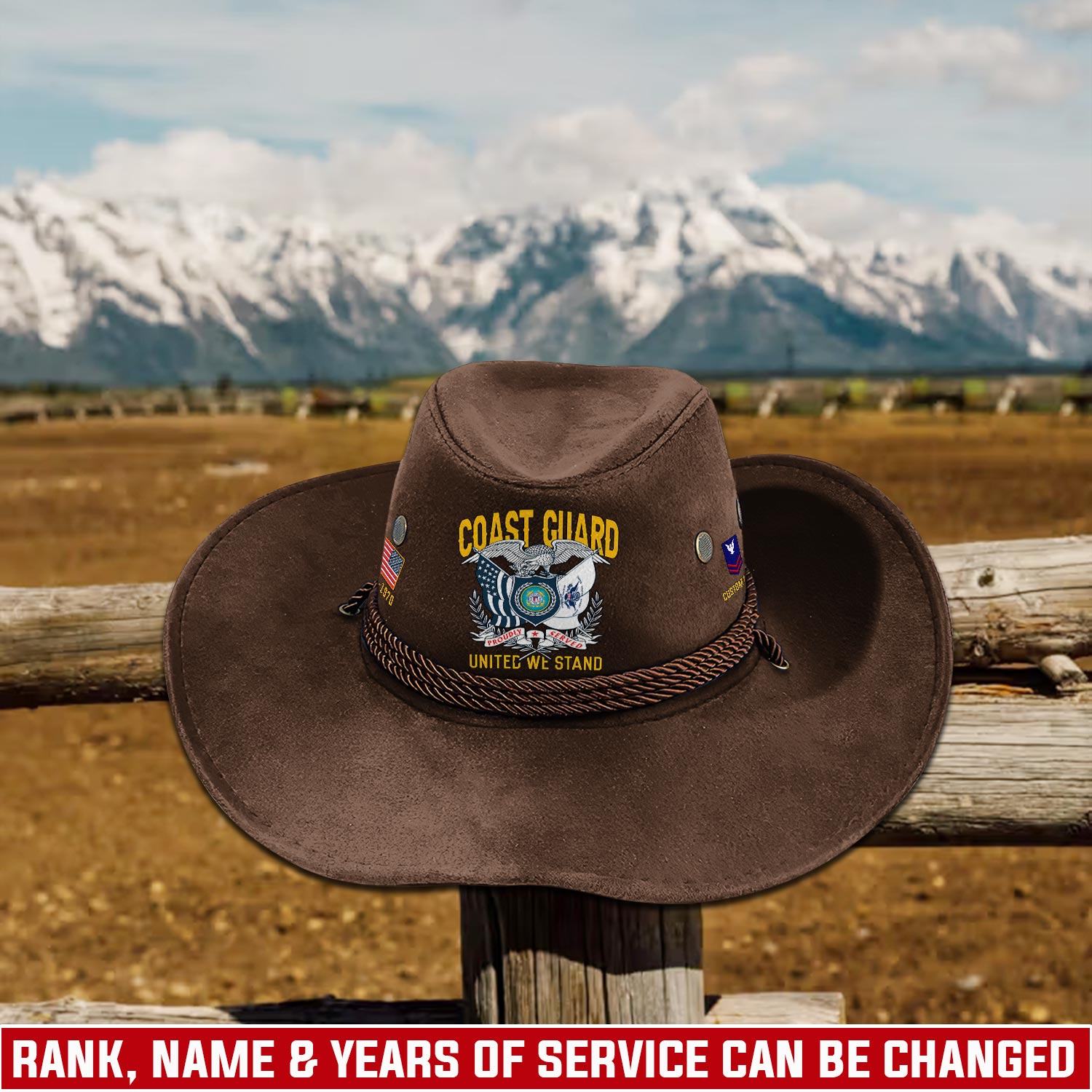 US Coast Guard, Duty, Honor, Country - Cowboy Hat