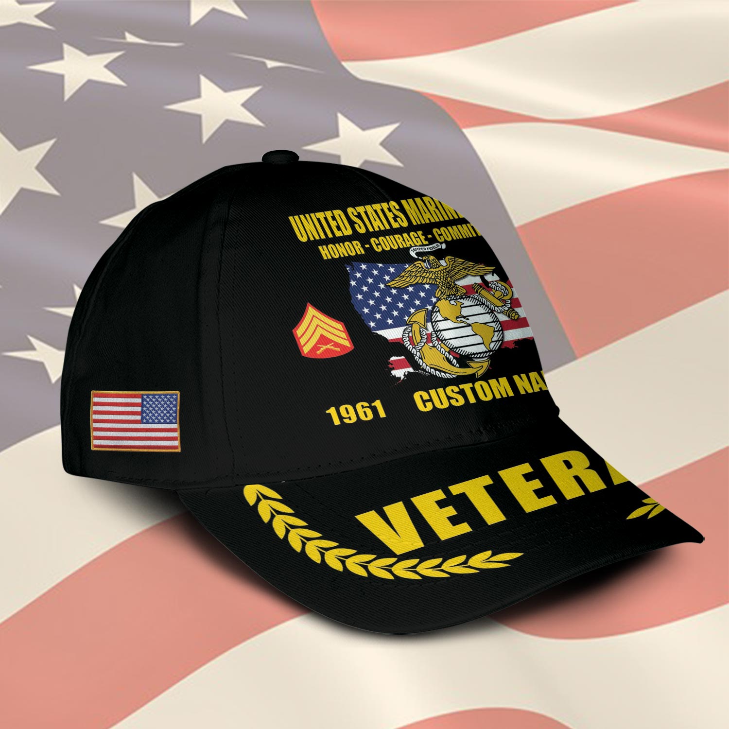 US Marine Corps, E 5 Marines Sergeant - Classic Cap - Image 2