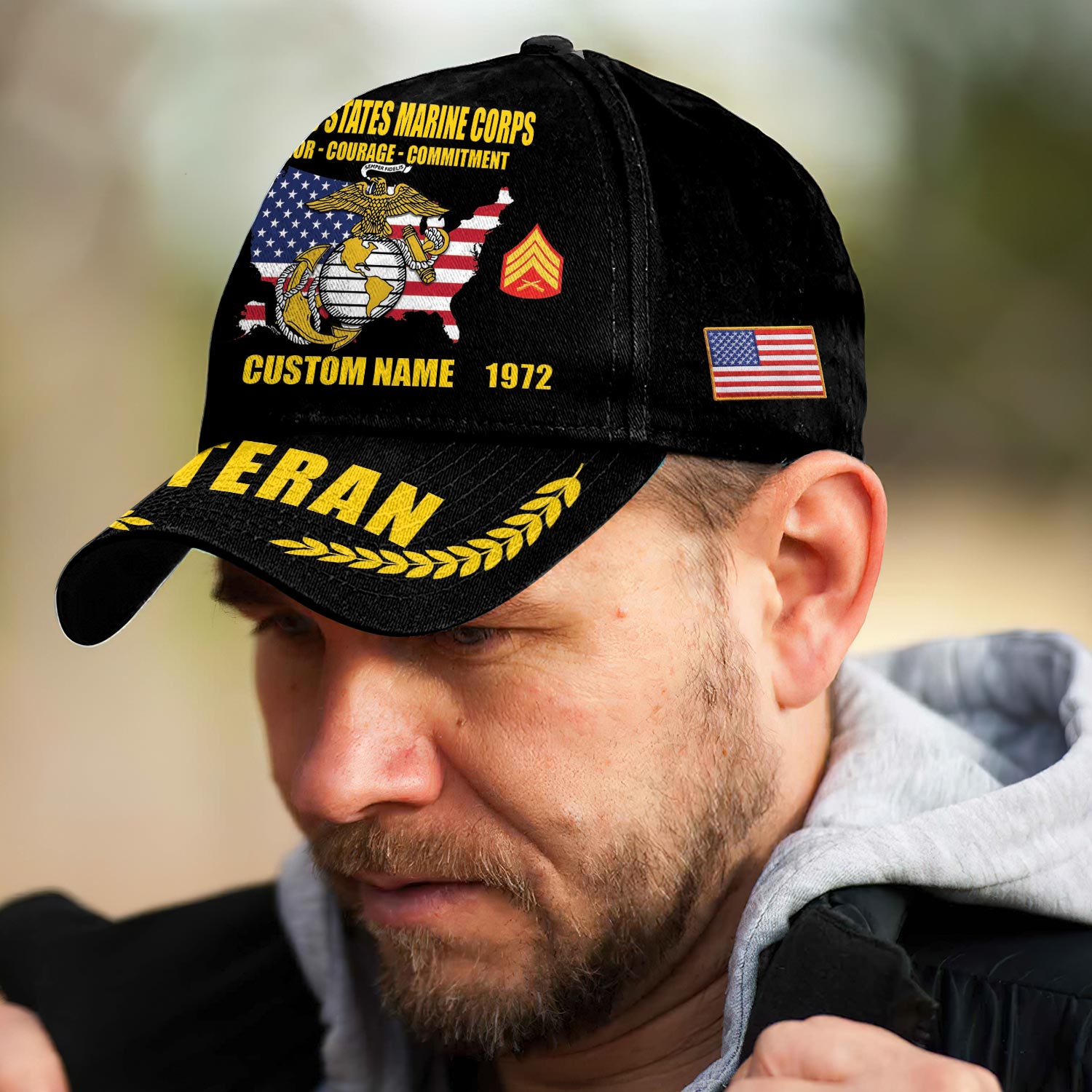 US Marine Corps, E 5 Marines Sergeant - Classic Cap - Image 3