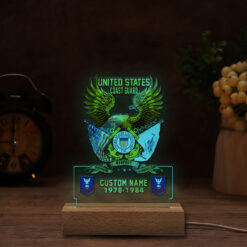 US Coast Guard, Once A Coastie, Always A Coastie - Personalized Led Lamp