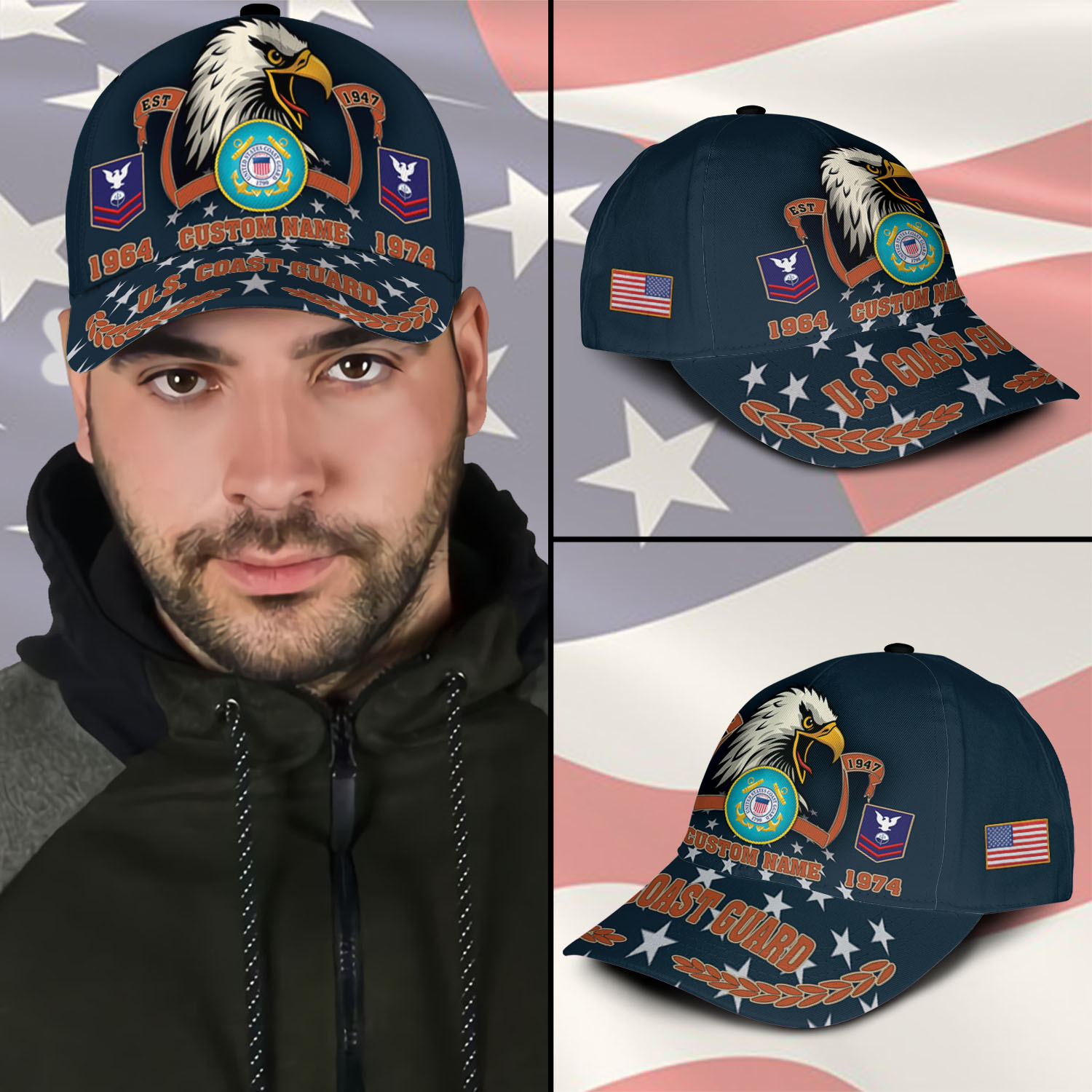 US Coast Guard, E 2 Blue - Classic Cap - Image 3
