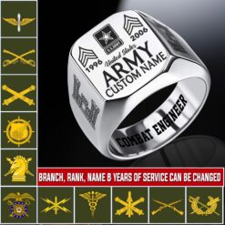 Army Branch, I Walked The Walk - Engraved Men's Ring