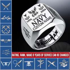 Navy Rating, E 5 Gold - Engraved Men's Ring