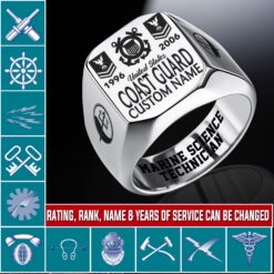 Coast Guard Rating, I Walked The Walk - Engraved Men's Ring