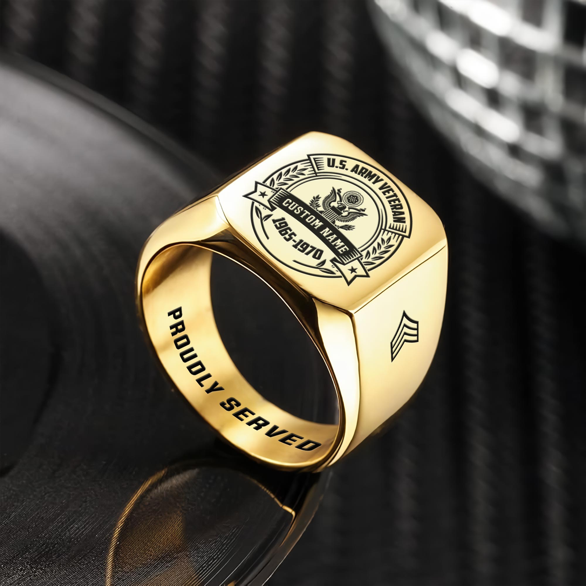 US Army, Always Remember, Never Forget - Engraved Men's Ring - Image 2