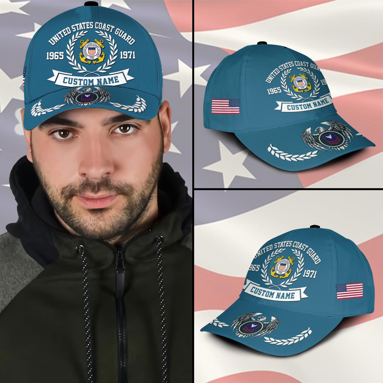 US Coast Guard, Remember - Honor - Respect - Classic Cap - Image 3