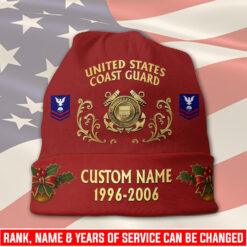 US Coast Guard, E 3 White - Full-Printed Beanie Hat