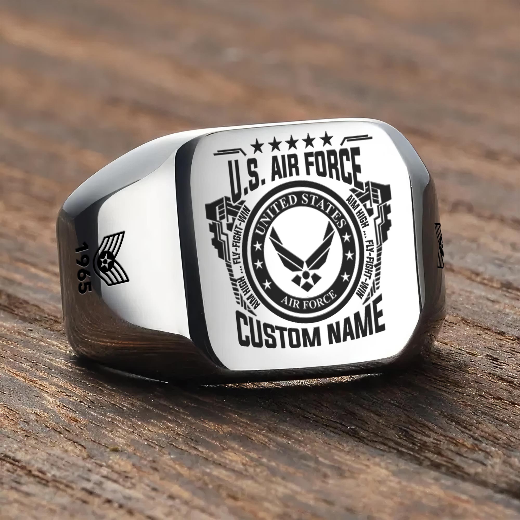 US Air Force , Proud To Have Served - Engraved Men's Ring - Image 3