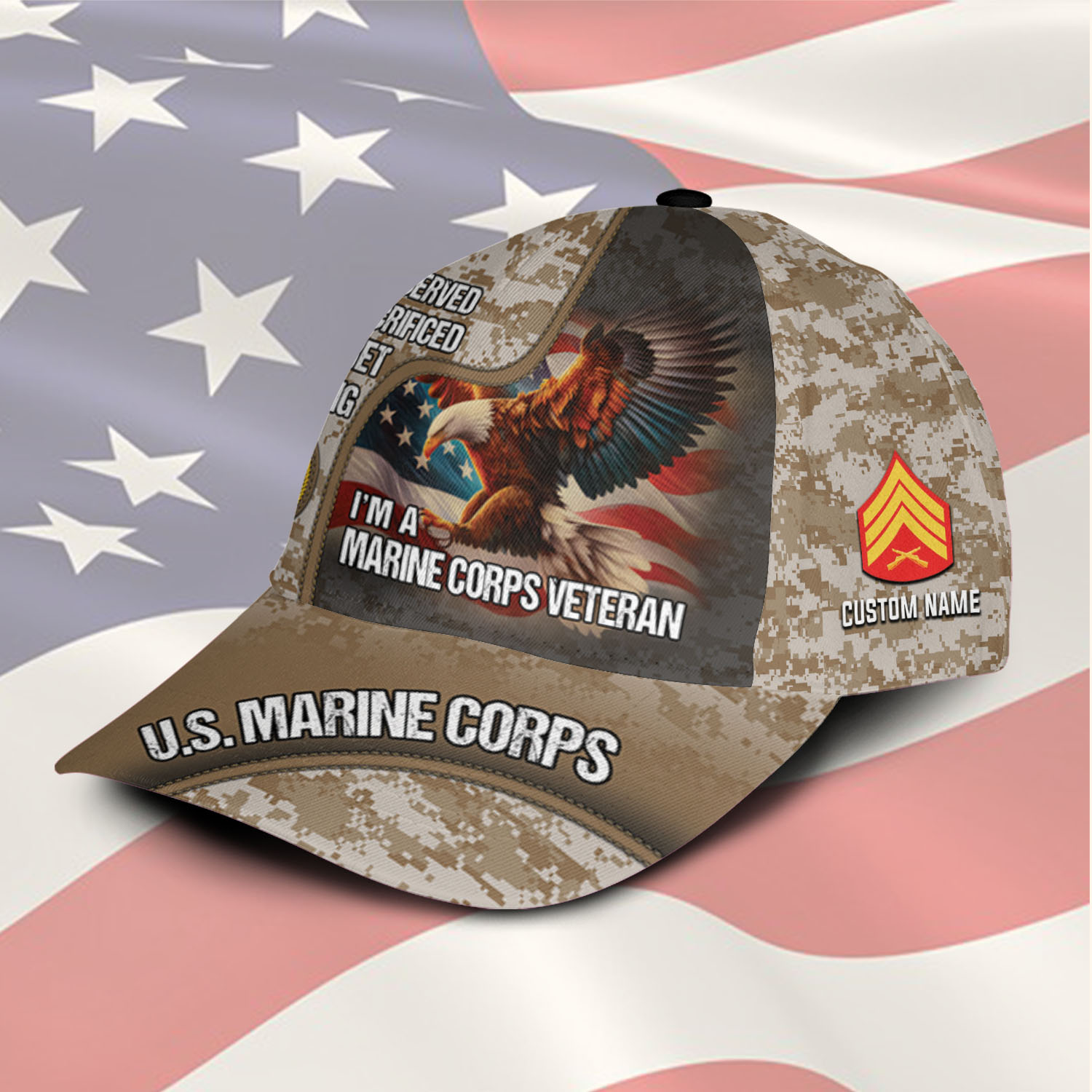 US Marine Corps, E 6 Marines Staff Sergeant - Classic Cap - Image 2