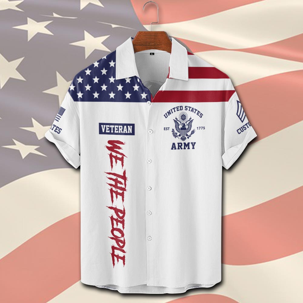 US Army, Freedom Isn't Free - Short Sleeve Button Shirt - Image 2