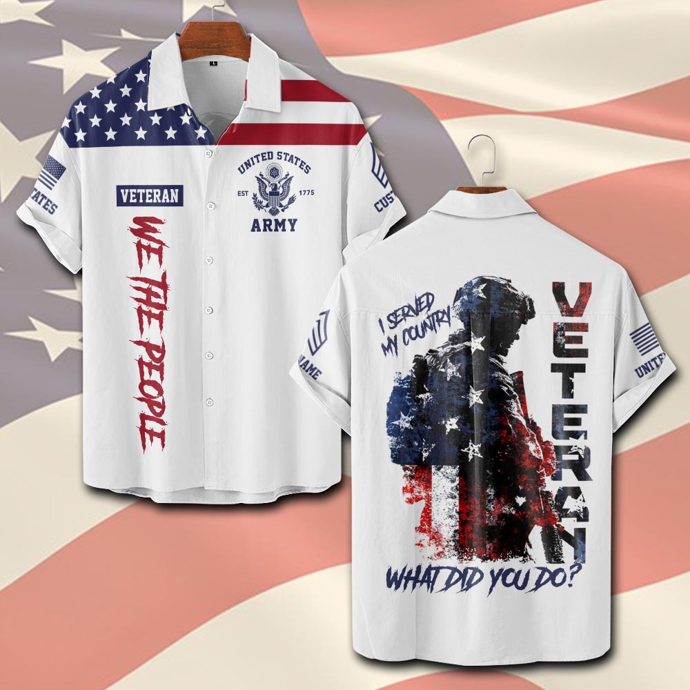 US Army, Freedom Isn't Free - Short Sleeve Button Shirt