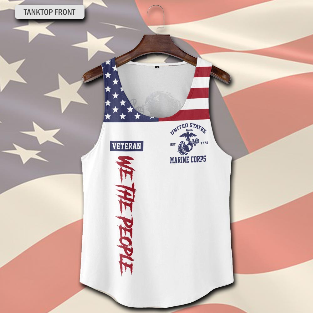 US Marine Corps, Land Of The Free, Because Of The Brave - Tank-Top - Image 2