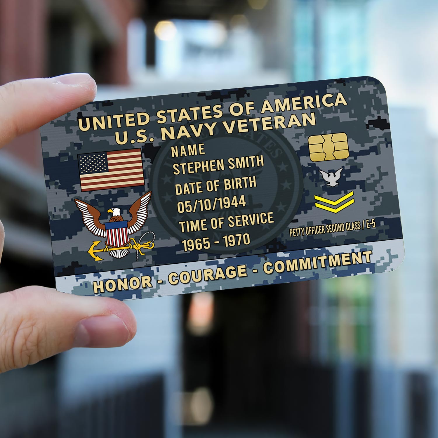 US Navy, Always Remember, Never Forget - Printed Metal Card - Image 2