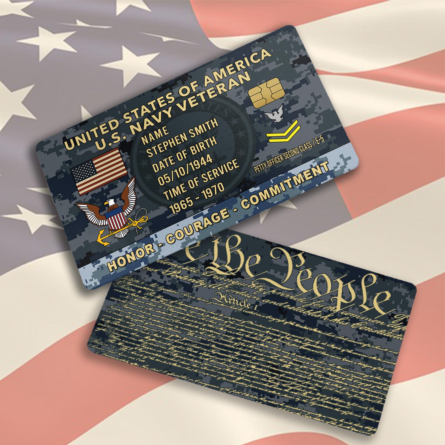 US Navy, Always Remember, Never Forget - Printed Metal Card - Image 3