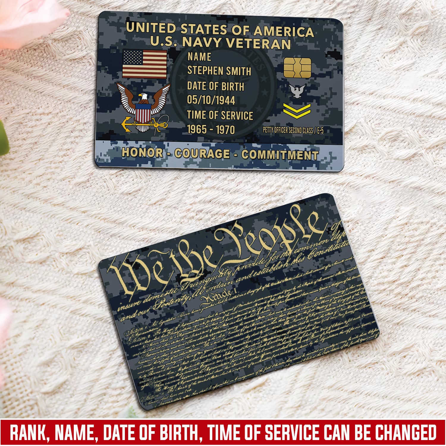 US Navy, Always Remember, Never Forget - Printed Metal Card