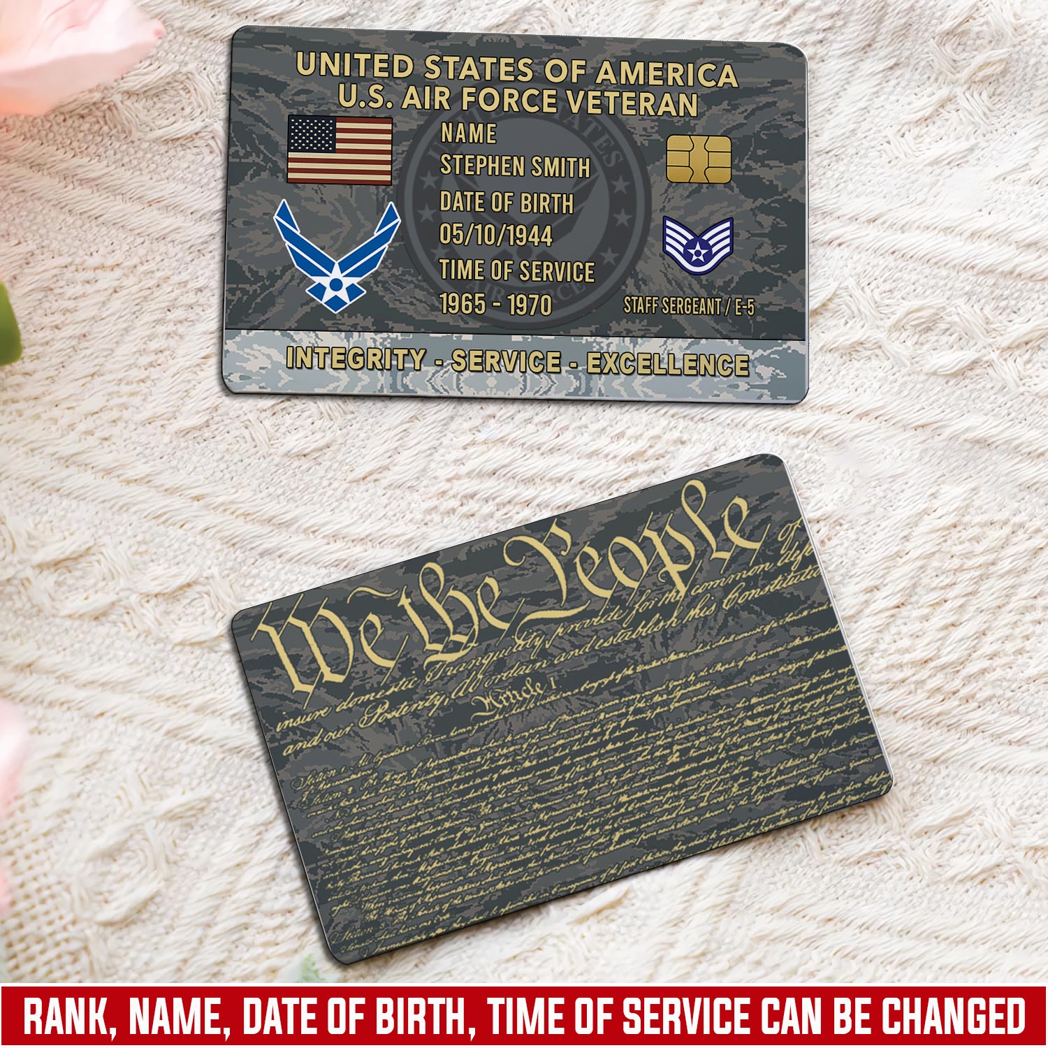 US Air Force , Duty, Honor, Country - Printed Metal Card