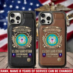 US Coast Guard, E 2 White - Leather Flip Phone Case
