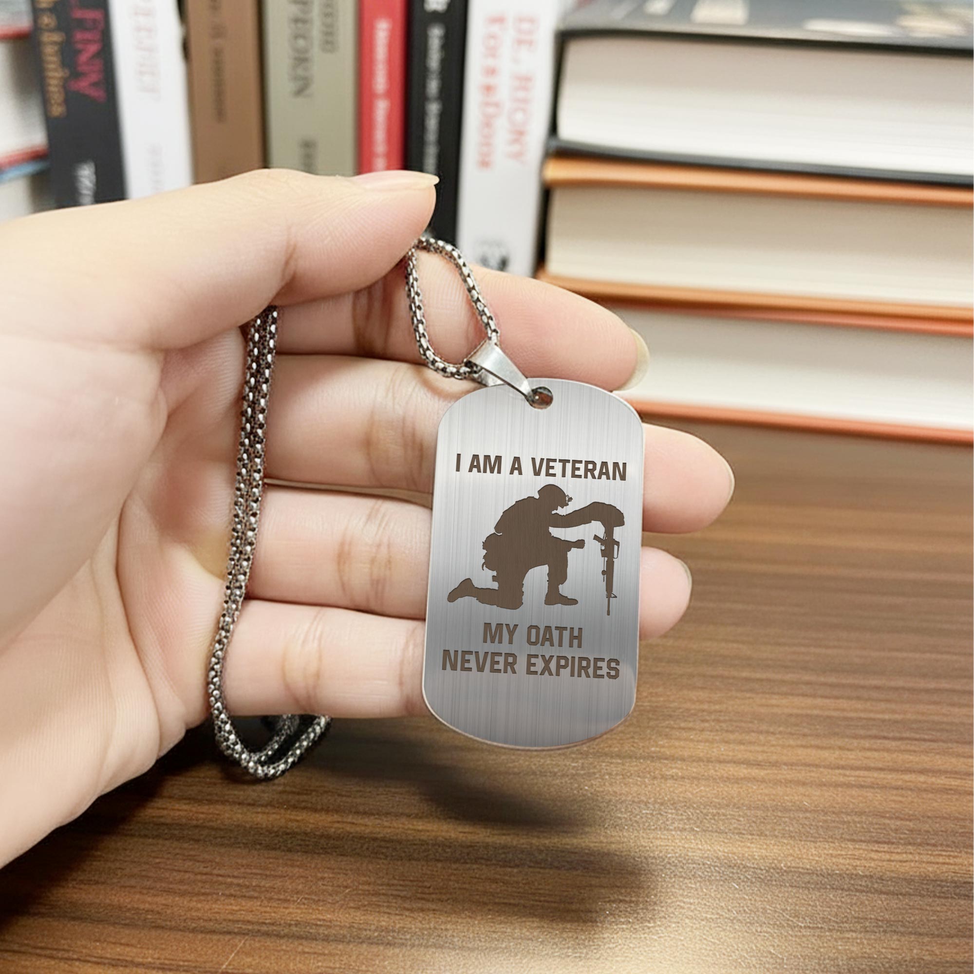 US Air Force, E 5 Air Force Staff Sergeant - Silver Engraved Dog Tag - Image 5