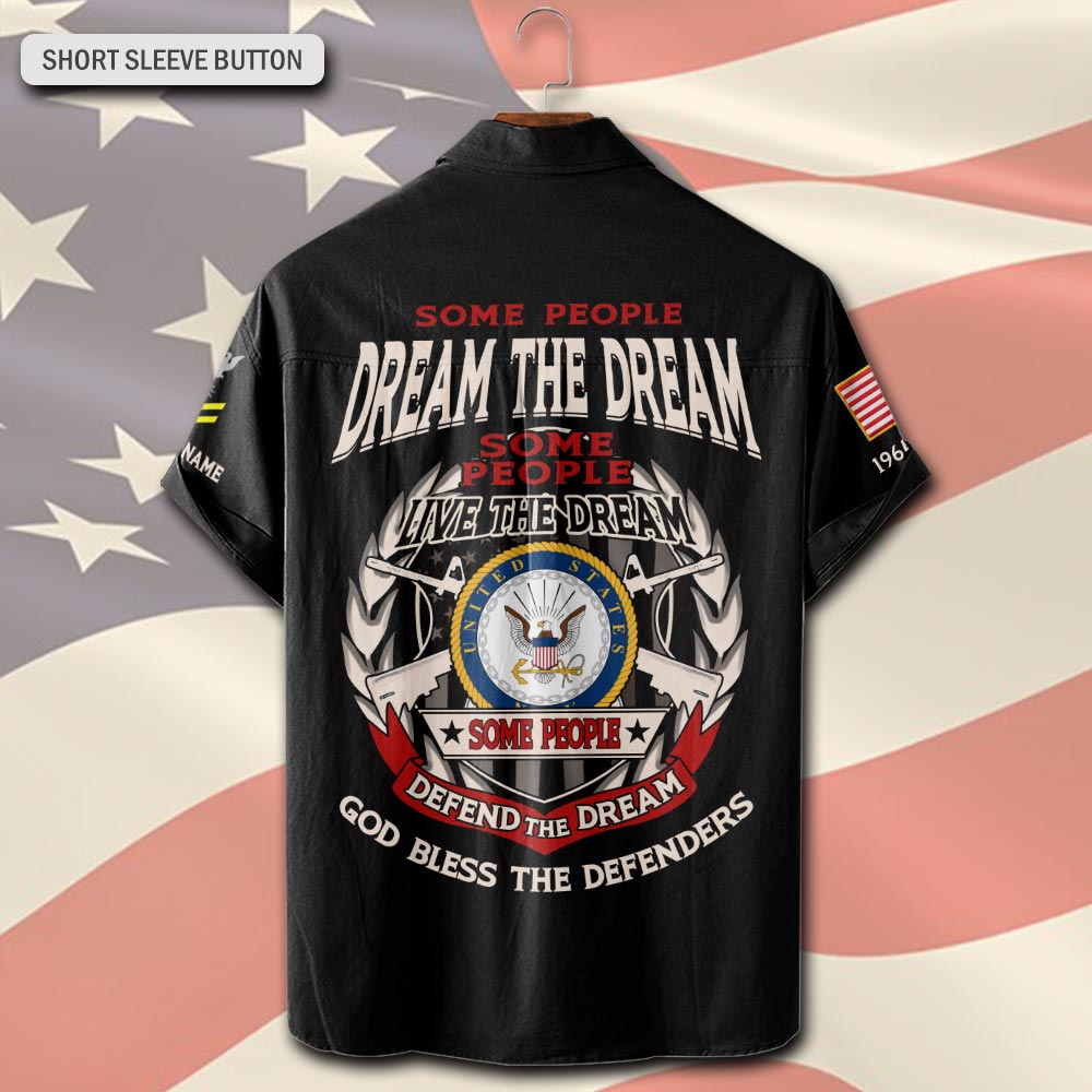 US Navy, E 7 Red - Short Sleeve Button Shirt - Image 3