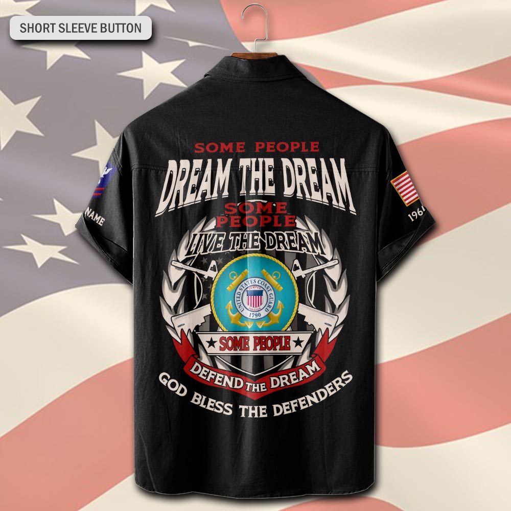 US Coast Guard, I Walked The Walk - Short Sleeve Button Shirt - Image 3