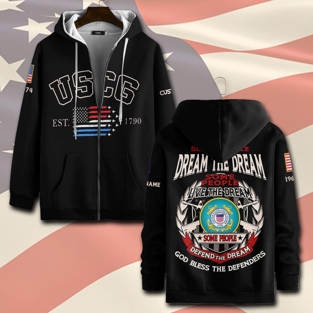 US Coast Guard, E 2 Blue - Zip Hoodie