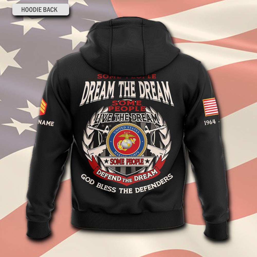 US Marine Corps, American By Birth, Veteran By Choice - Hoodie - Image 3