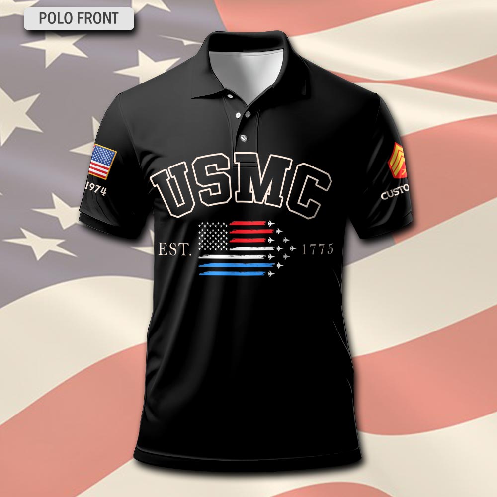 US Marine Corps, E 5 Marines Sergeant - Polo Shirt - Image 2