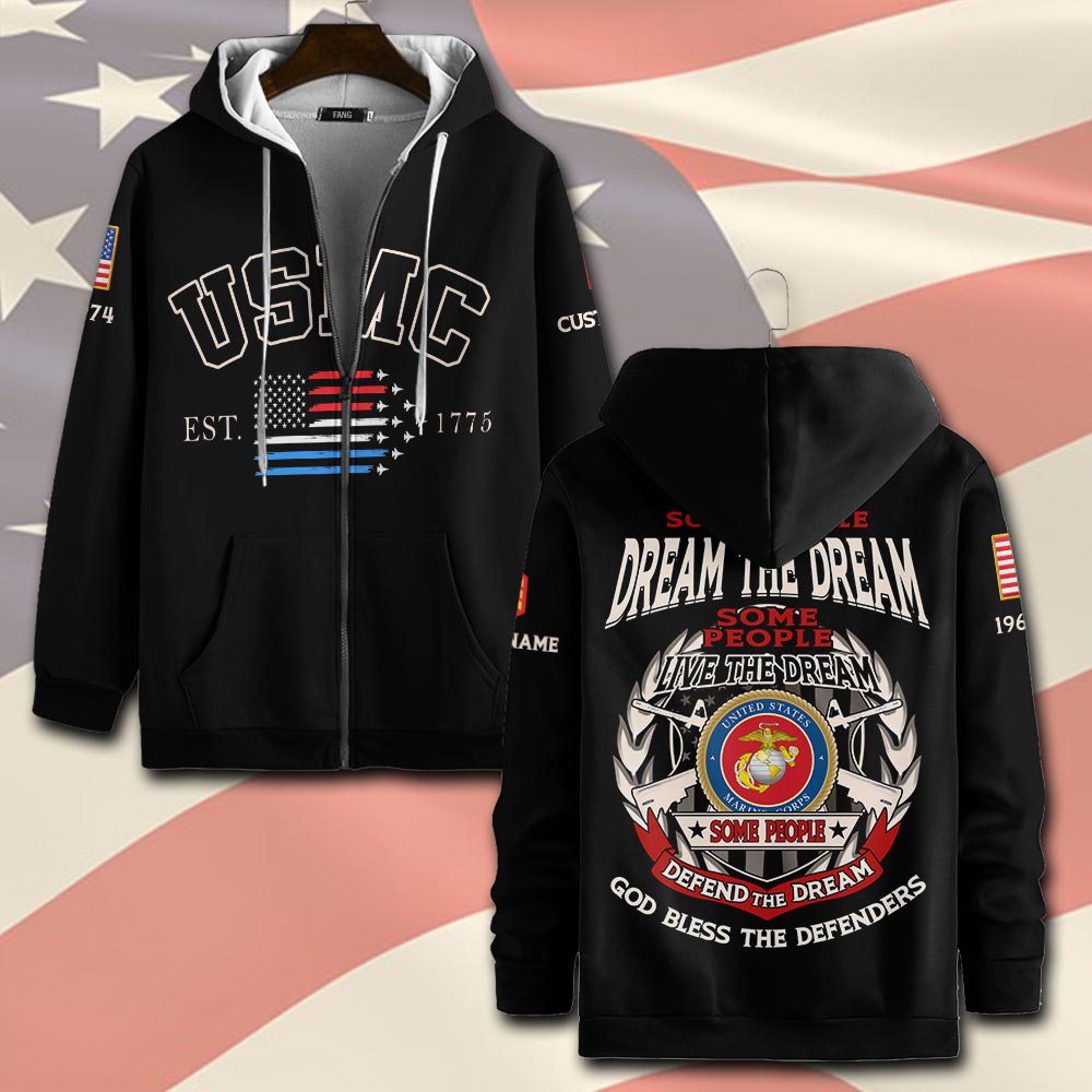 US Marine Corps, E 8 Marines First Sergeant - Zip Hoodie