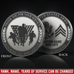 US Army, E 4 Army Corporal - Military Engraved Challenge Coin