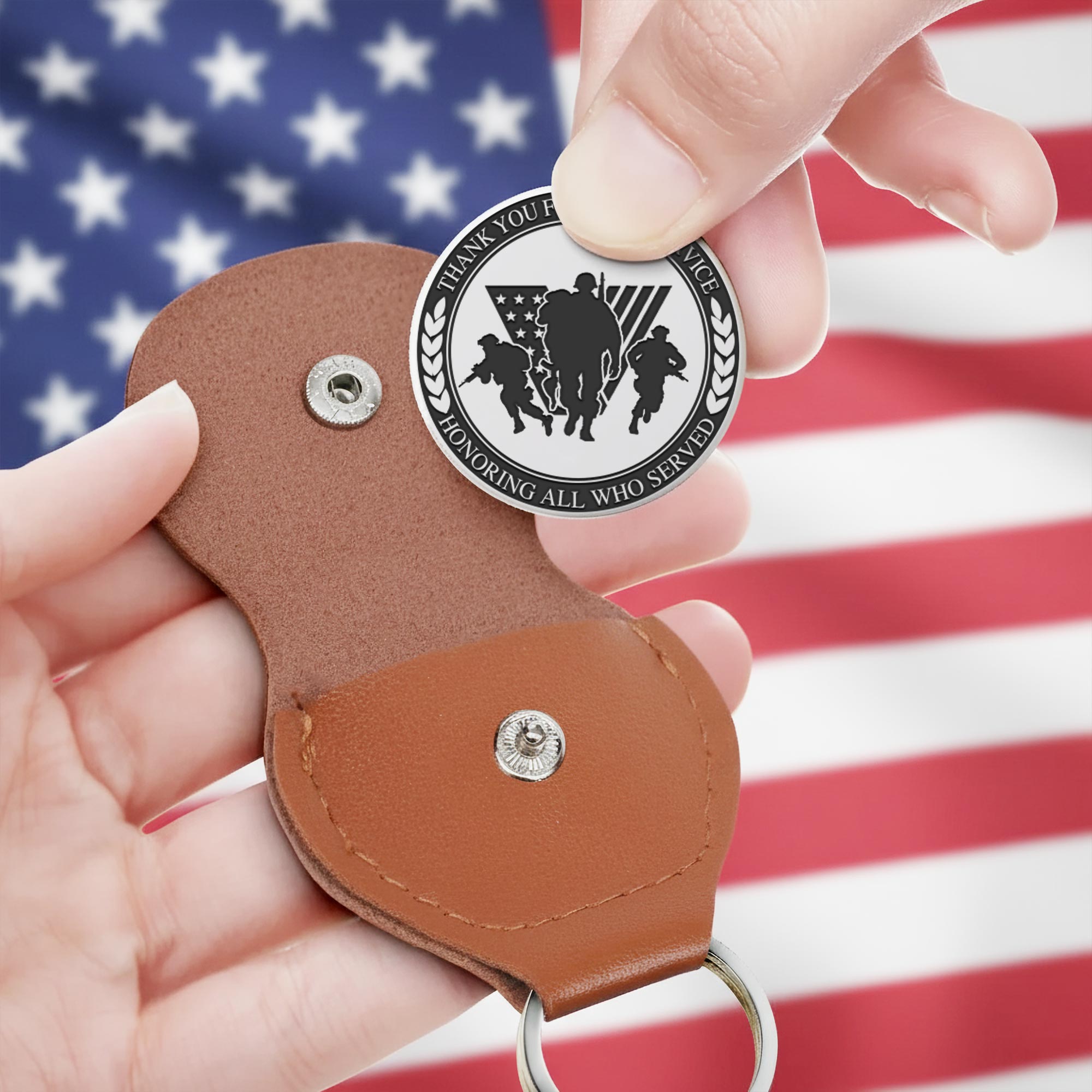 US Navy, Honoring All Who Served - Military Engraved Challenge Coin - Image 3