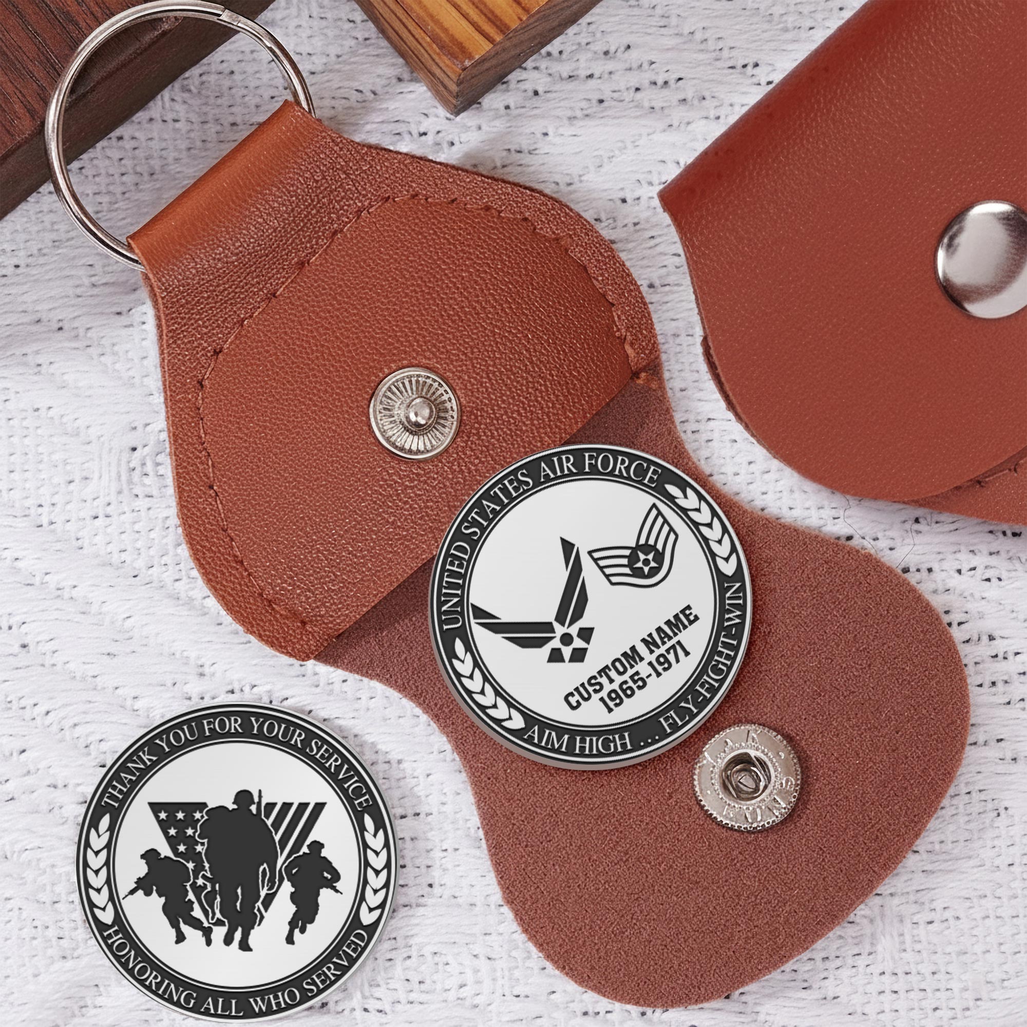 US Air Force, Honoring All Who Served - Military Engraved Challenge Coin - Image 5