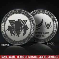 US Air Force, Honoring All Who Served - Military Engraved Challenge Coin