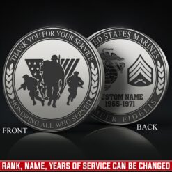 US Marine Corps, E 5 Marines Sergeant - Military Engraved Challenge Coin