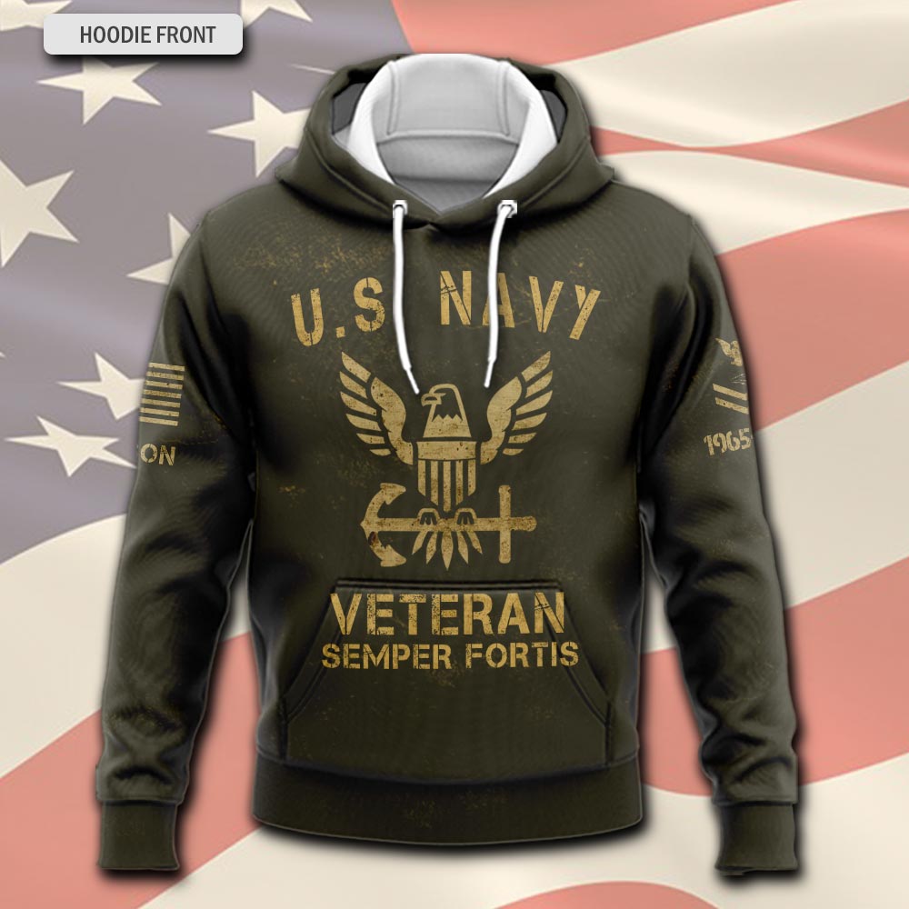 US Navy, E 8 Gold - Hoodie - Image 2