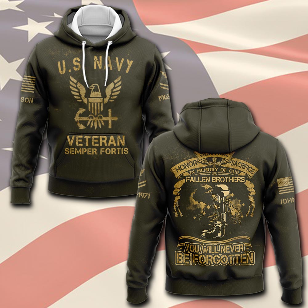 US Navy, E 8 Gold - Hoodie