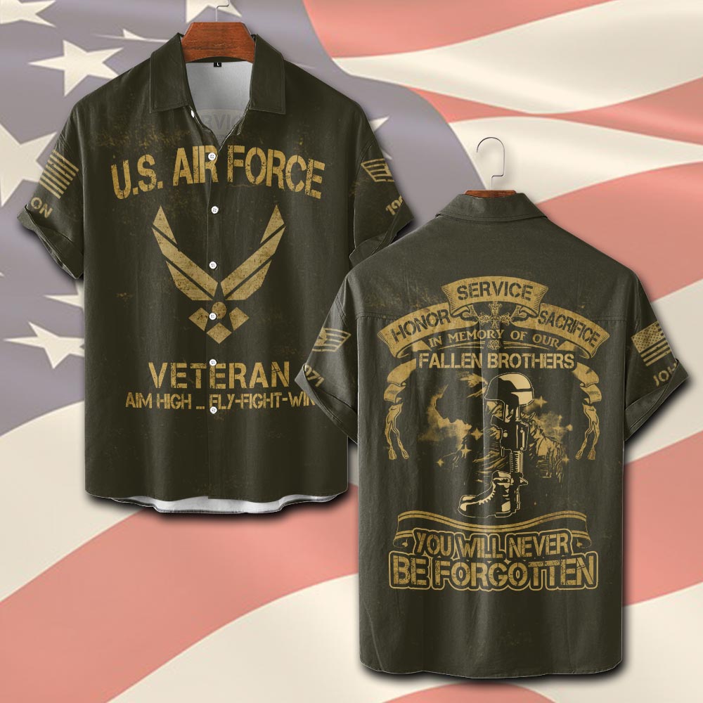US Air Force , Honoring All Who Served - Short Sleeve Button Shirt