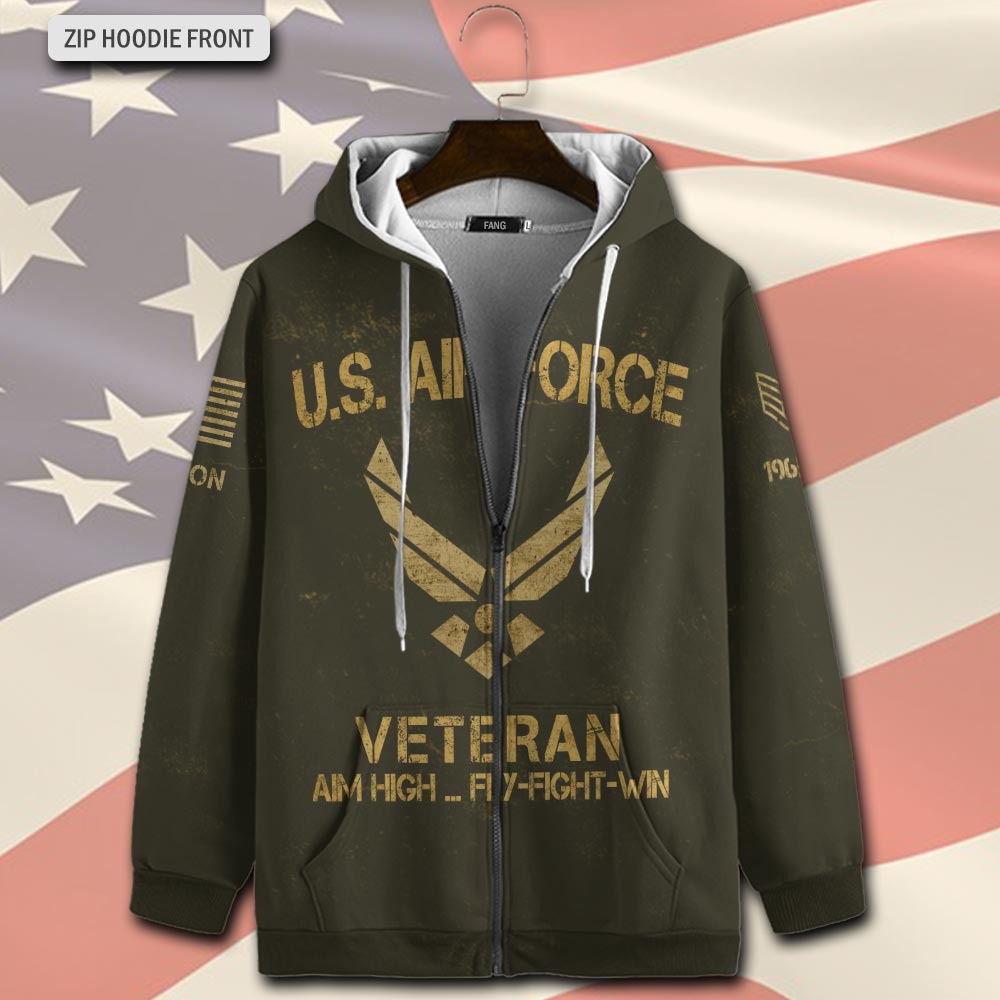 US Air Force , No One Fights Alone - Zip Hoodie - Image 2