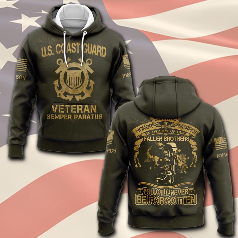 US Coast Guard, American By Birth, Veteran By Choice - Hoodie